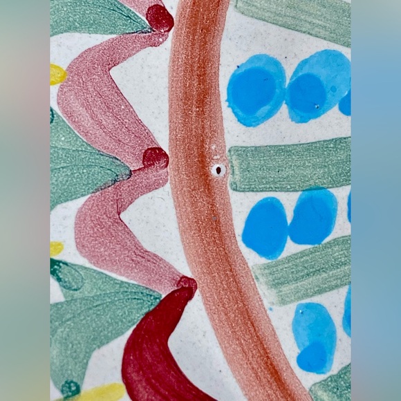 Vintage MacKenzie-Childs Madison Dinner Plate 11 5/8” Hand Painted Pastels 1983 - Picture 6 of 10